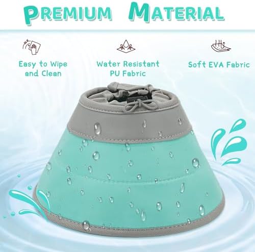 Cat Cone Collar Soft to Stop Licking, Adjustable, Foldable Lightweight Kitten Cones After Surgery Recovery for Cats & Kittens, Cat Cone Alternative (Green, S)