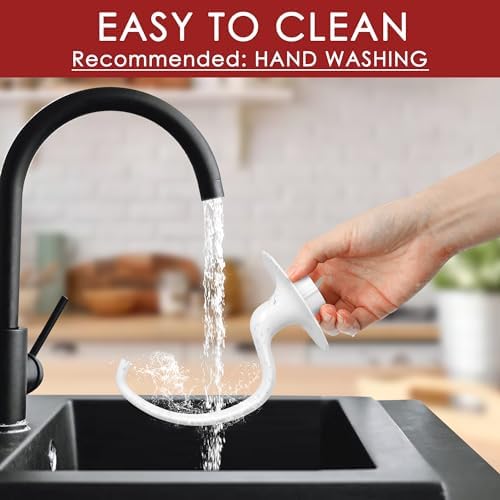 Dough Hook K5ADH Replacement for KitchenAid 6 Quart Bowl-Lift Stand Mixer, Dough Hook Replacement for KitchenAid 6QT Bowl-Lift Professional 600 Series Mixers, White