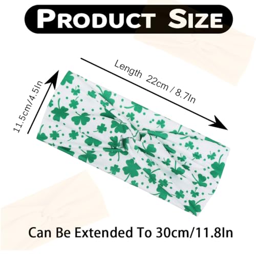Kachanaa 6 Packs St. Patrick’s Day Headbands for Women Elastic Non-Slip Green Irish Shamrock Hat Hair Accessories for Party and Gifts for Girls Teens