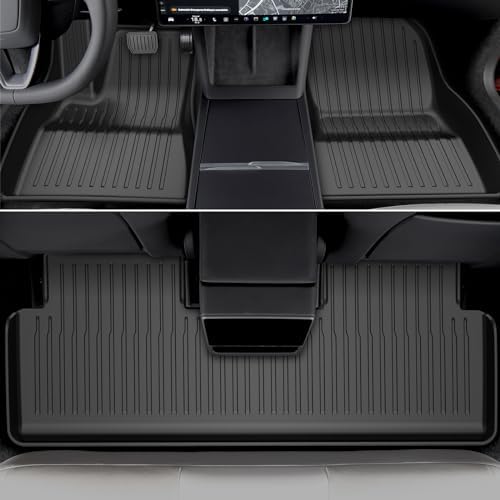 2025 New Version Tesla Model 3 Highland Extra-Thick Floor Mats Custom Fit All Weather TPE Cargo Liner Cargo Trunk Accessories,Compatible 2021-2025 (Tesla Model 3 Floor mats Set of 6)