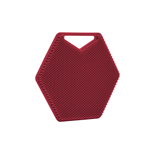 Tooletries - Body Scrubber - Silicone Exfoliating Scrubber - Bathroom & Shower Accessories for Men, Travel Essentials for Men - Durable & Long Lasting Body Wash Scrubber for Men - Burgundy
