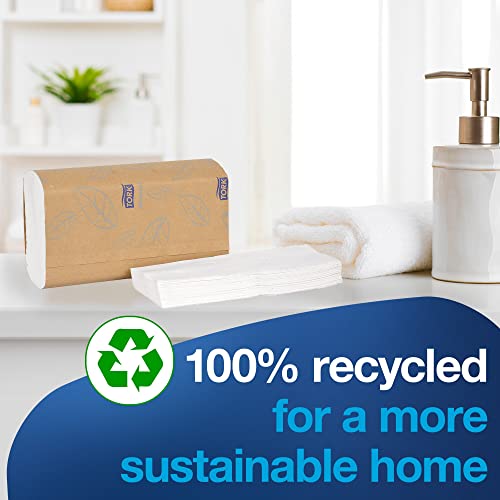 Tork Xpress Soft Multifold Hand Towel White with Grey Leaf Print, Absorbent, 189 Towels Per Pack, 16 Packs, Fits H2 Towel Dispensers