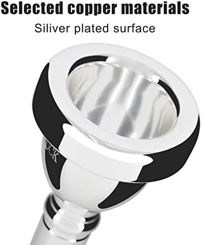 EastRock Standard Tuba Mouthpiece, Silver Plated Tuba Mouthpiece Size 67C4, Tuba Player Replacement Tuba Parts Vacuum Packed