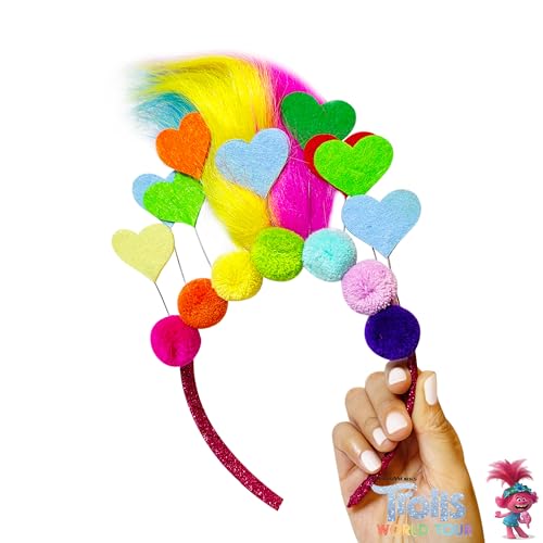 LUV HER Kids' Trolls World Tour Headband with Wig for Girls - Costume Accessories