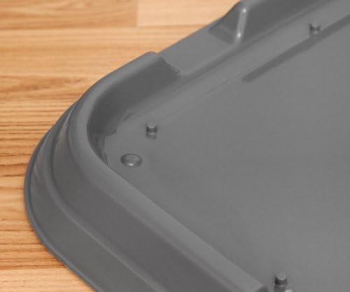IRIS USA Pee Pad Holder, Small Puppy Pad Holder, Secured Latches, Non-Skid Rubber Feet, High Polish Finish for Easy Cleaning, Leak Protection Indoor Potty Tray, Fits 14"x17" Pad or Larger, Dark Gray