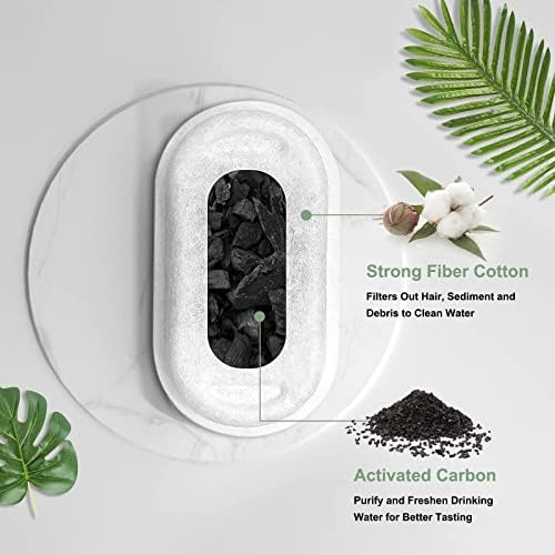 Cat Water Fountain Filters, Compatible with Stainless Steel Pet Fountain 8 Filters with 8 Sponges Replacement Filters for Cat Fountain (4 Filters& 4 Sponges)