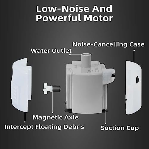 Ultra-Quiet Replacement Pump for Stainless Steel Cat Water Fountains - SMA-800 Motor - Safe and Easy to Clean with Low Voltage DC 5V and USB Cable (Pump+Brush)
