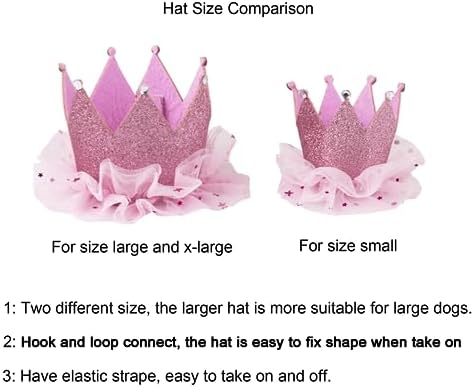 ADOGGYGO Dog Birthday Party Supplies, Multi Size Offered, Birthday Girl Dog Bandana, Dog Birthday Hat Crown with Numbers for Small Dogs Pets (Small, Pink)