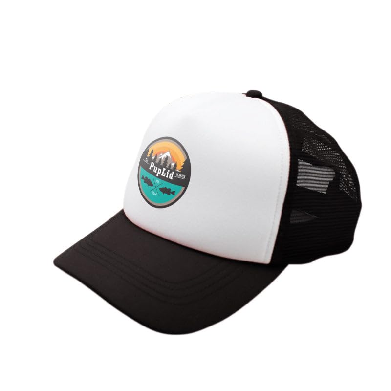 Sunset Collection, PupLid Trucker Hats for Humans Stylish Sun Protection Human Hat to Match and Twin with Your Dog (Black All-Terrain)