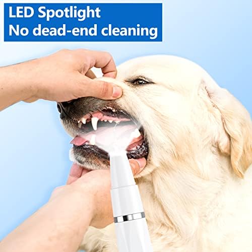 Dog Plaque Remover for Teeth,Pet Ultrasonic Tooth Cleaner,Teeth Cleaning Kit -Tartar Remover for Teeth Stains for Dogs and Cats (White)