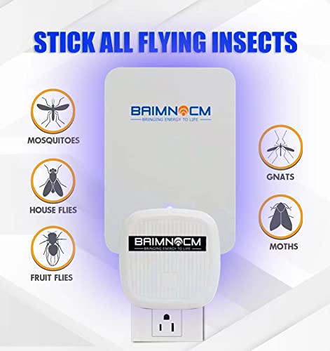 Indoor Plug in Fly Trap for Flies Moths Gnats with 8 Refills, Insect Catcher, Flying Insect Flea Trap, Compatible Safer Home Refill, Fruit Fly gnat Insect Killer