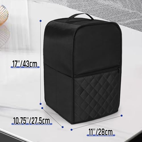 LUXJA Dust Cover Compatible with Ninja CREAMi NC501, NC301, NC299AMZ, Ice Cream Maker Dust Cover Compatible with Ninja Ice Cream Maker Machine with Accessories Pockets, Black