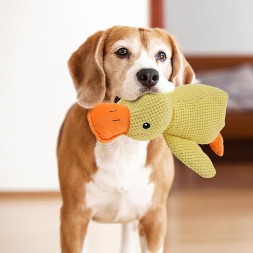 Mellow Dog Calming Duck, 2025 New Yellow Duck Dog Toy, The Mellow Dog Duck, Calming Duck Dog Toy, The Mellow Dog Calming Pillow, Dog Duck Toy with Quacking Sound for Indoor Dog (Yellow)