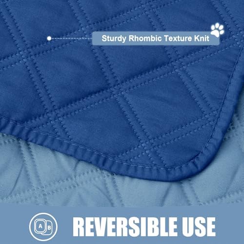 Smiry Waterproof Dog Blanket, Reversible Dog Bed Cover Pet Blanket, Soft Pet Couch Covers for Sofa Washable, Bed Couch Sofa Furniture Protector for Puppy Cat Kids (82"x120", Navy/Blue)