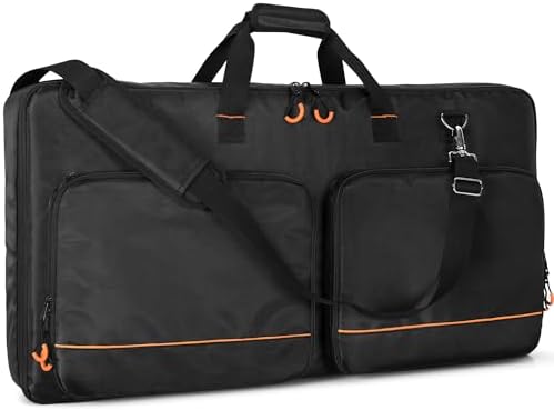 Carrying Bag Compatible with Pioneer DDJ RX/DDJ SX/DDJ SX2 / DDJ SX3 / Denon MC7000 / Numark NS6, DJ Controller Storage Bag with Foam Padding for DJ Cable or Other Accessories (L, Black)