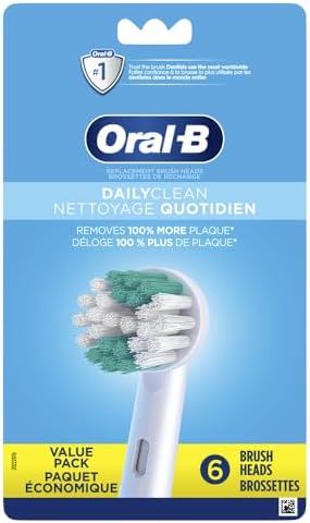 Oral-B Daily Clean Replacement Brush Heads for an Oral-B Electric Toothbrush, Pack of 6