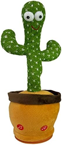 Dancing Talking Cactus Toy for Baby Toddler, Boys Girls Gifts Singing Mimicking Cactus Toy Recording Repeating What You Say Cactus Baby Toy with 120 English Songs (Talking Cactus-Adjustable Volume)