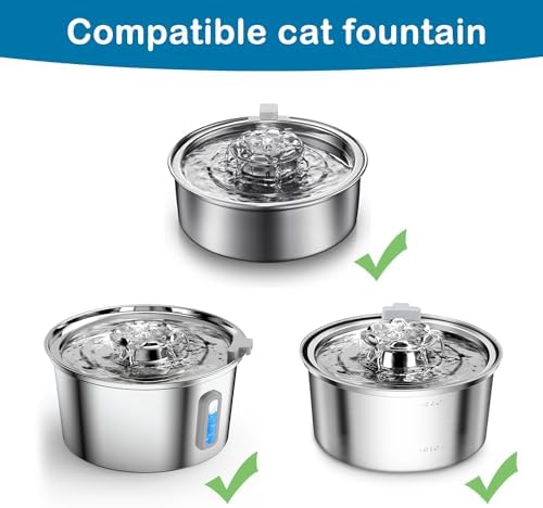 Cat Water Fountain Filter, Cat Fountain Replacement Filters for 2.0L/67oz Automatic Pet Water Dispenser,Pet Water Fountain Replacement Filters Package(Filter 8 Pack)