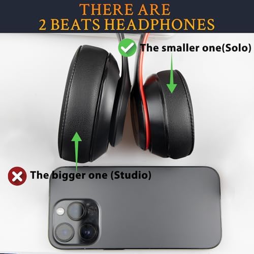 SoloWIT Earpads Cushions Replacement for Beats Solo 2 & Solo 3 Wireless On-Ear Headphones, Solo2 Solo3 Ear Pads with Soft Protein Leather, Added Thickness - (White)