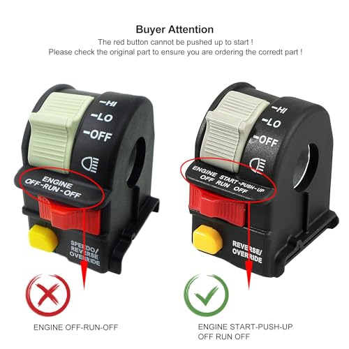 Left Handlebar Bar Switch, Engine Start Run Off Headlight HI LO Off Start Light Switch for Polaris Magnum Scrambler Sportsman Trail Boss Worker Xpedition Xplorer 1999-2001, 4010262 4110243 4110248