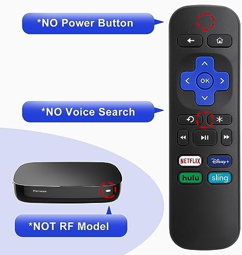 Universal Replacement Remote Control for Roku Express, for Roku Premiere, for Roku Box, for Roku Player, for Roku 1 2 3 4 -【NOT for Stick or TV】