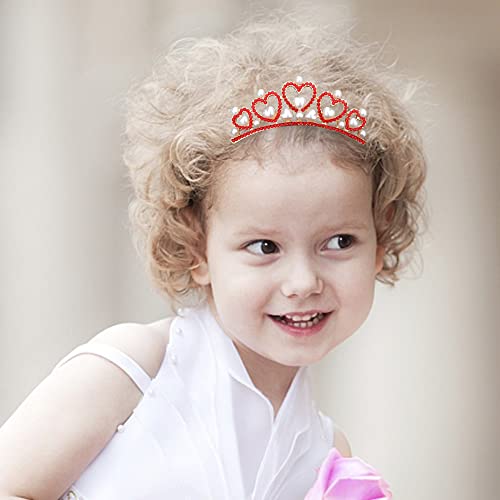ANBALA Small Tiara Crown with Hair Comb, 3 Pack Mini Tiara Crown Princess Crystal Shiny Hair Accessories for 2 3 4 5 6 7 8 10 Years Girls Hair Dectoration Styling Cute Hair Accessories