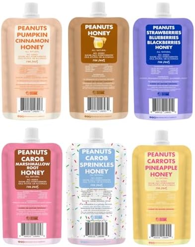 BUDDY BUDDER 6 Pack Mixed Flavor Squeeze Packs, 100% Natural Dog Peanut Butter, Healthy Peanut Butter Dog Treats, Made in USA, (4oz Packs)
