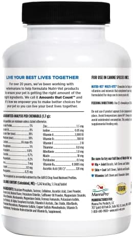 Nutri-Vet Multi-Vite Chewables for Adult Dogs | Formulated with Vitamins & Minerals to Support Balanced Diet | 180 Count