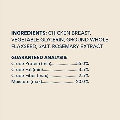 Amazon Brand – Wag Chewy Whole Muscle American Jerky Dog Treats – Chicken & Flaxseed (1 lb), Grain Free