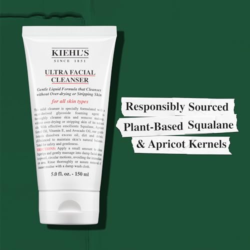 Kiehl's Ultra Facial Cleanser, Lightweight Foamy Facial Cleanser, Enriched Formula that Replenishes Skin Barrier, Gently Exfoliates and Moisturizes, Suitable for All Skin Types, Paraben Free