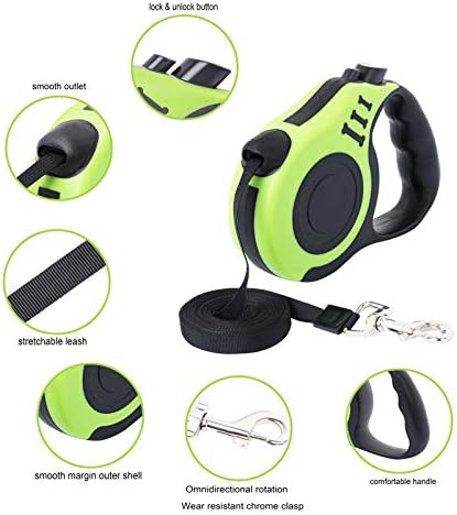 PETIMP Retractable Dog Leash Lightweight 16FT Leash, with Folding Bowl,Dispenser,Waste Bags, for Small Medium Dogs(Green)