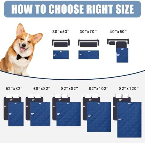 Smiry Waterproof Dog Blanket, Reversible Dog Bed Cover Pet Blanket, Soft Pet Couch Covers for Sofa Washable, Bed Couch Sofa Furniture Protector for Puppy Cat Kids (82"x120", Navy/Blue)