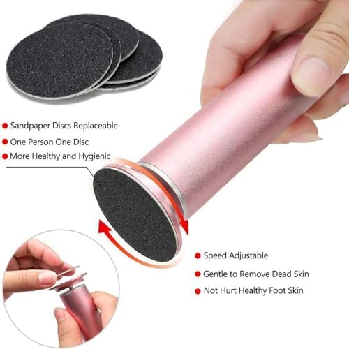 Electric Callus Remover, Ravifun Foot File Grinder Tool with Speed Controller and 60pcs Replacement Sandpaper Disk for Men Women Dead Dry Crack Skin Calluses