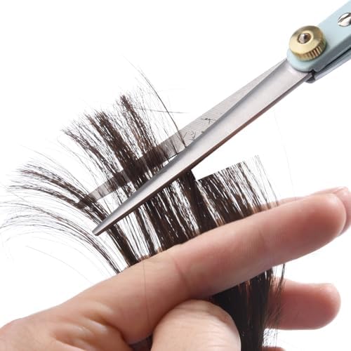 Hair Cutting Scissors Kit, Stainless Steel Hair Scissors Professional Haircut Scissors Set with Hair Scissors, Thinning Scissors, Haircut Accessories in Leather Case for Men/Women-10PCS Blue