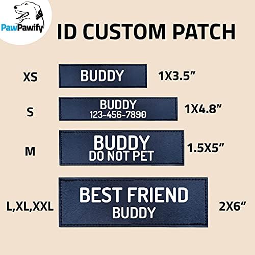 PawPawify Custom No Pull Dog Harness with Name and Phone Number, Heavy Duty Personalized Pet Vest to Prevent Tugging, Pulling, or Choking, Training and Walking (Black, S (10-19LBS))