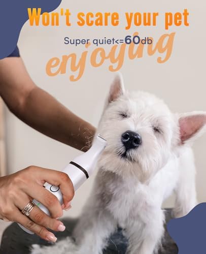 oneisall Pet Paw Trimmer,Corldless Quiet Dog Trimmer for Grooming with Double Blades,Low Noise 2 Speed Small Dog Grooming Clippers for Paws, Eyes, Ears, Face, Rump