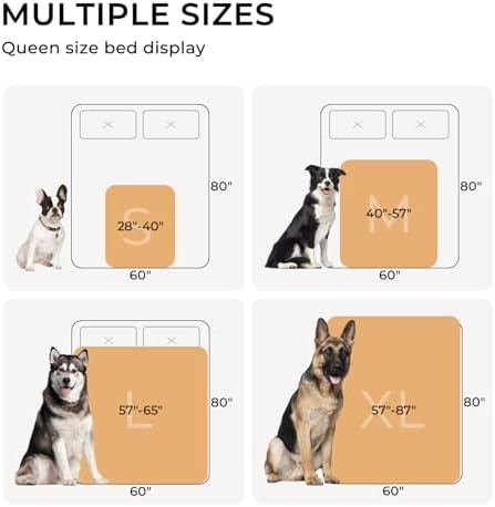 Waterproof Pet Blanket, Liquid Pee Proof Dog Blanket for Sofa Bed Couch, Reversible Sherpa Fleece Furniture Protector Cover for Small Medium Large Dogs Cats, Grey White X-Large(85" x 57")