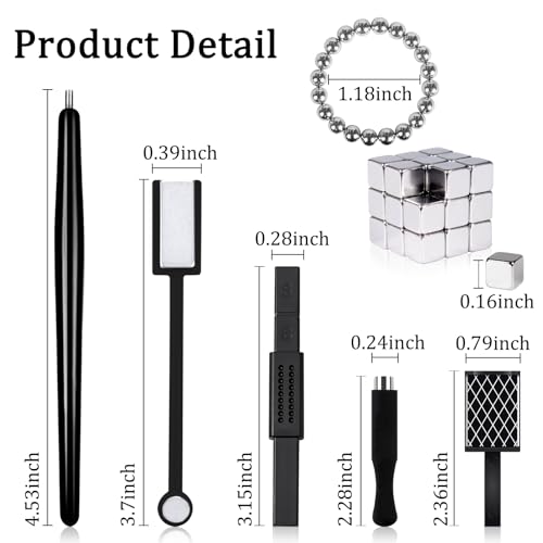 SIUSIO 41Pcs Nail Magnet Tool Set Cat Eye Gel Nail Polish Magnet Wand Magnetic Nail Polish Cat Eye Magnet for Nails Cat Eye Magnets Sticks Nail Design Tools Nail Art Accessories