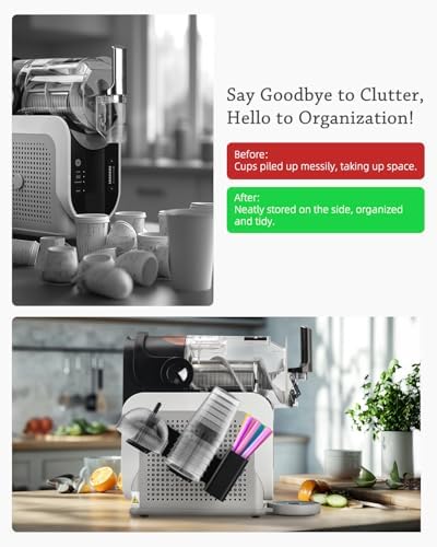 Cup Organizer for Ninja Slushie Machine FS301 & FS300-3-in-1 Side-Mounted Holder for Cups, Lids & Straws - Accessories for Ninja Slushie Machine