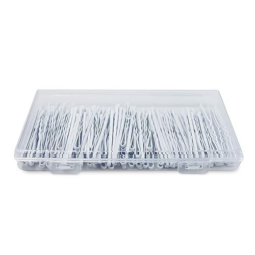 White Bobby Pins, AITRAI 110 pcs Hair Pins Kit 100pcs White Hair Pins &10pcs White U-shaped Hair Pins with Box Hair Accessories for Women Girls, 2.2 Inch