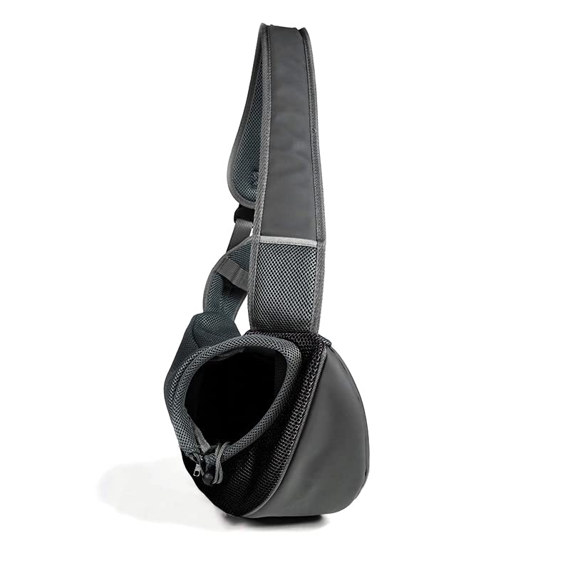Kucehiup Pet Sling Carrier for Small Dogs Cats Breathable Mesh Travelling Hands-Free Puppy Backpack(Fits Approximately 3 lbs to 6 lb Pets)(Black)