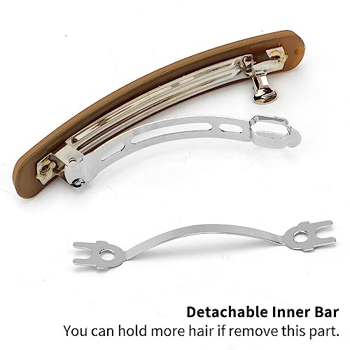 Hair Clips Barrettes for Women: 3 Pcs Matte Flat French Barrette Clips for Thin Fine Short Medium Hair - Neutral Hair Pins, Cute Hair Accessories
