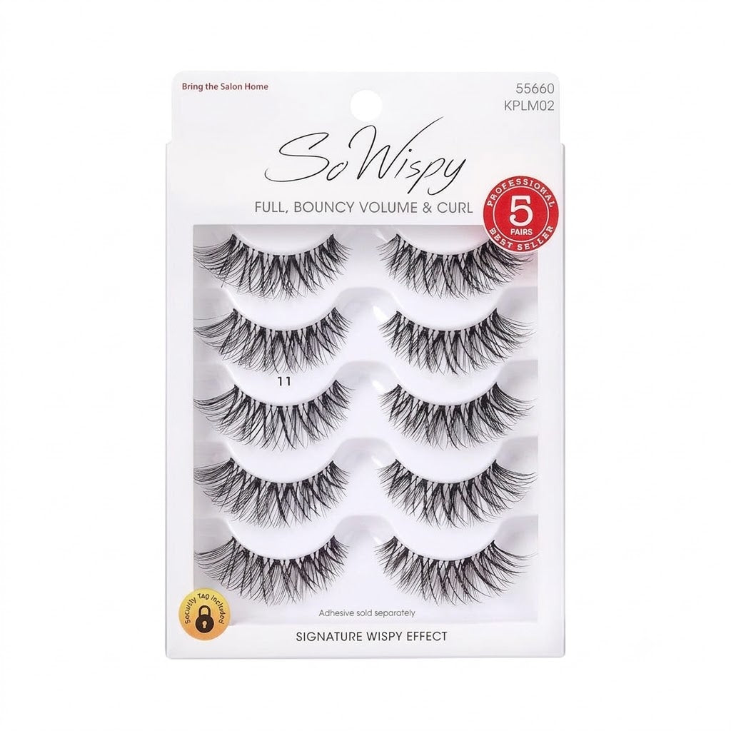 So Wispy, False Eyelashes, '', 12mm, Includes 5 Pairs Of Lashes, Easy to Apply, Reusable Lash Clusters
