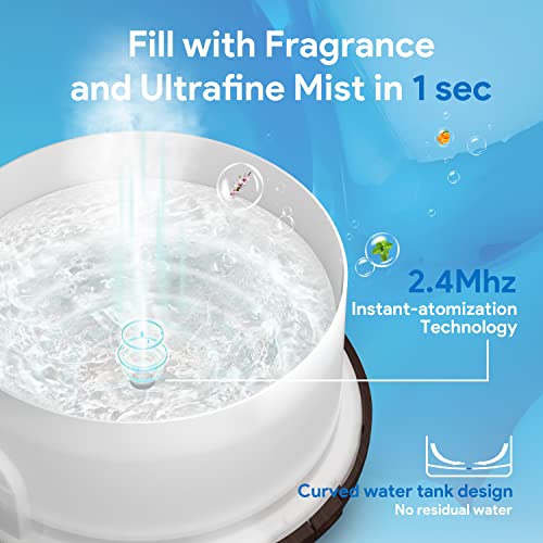 ASAKUKI 500ml Premium, Essential Oil Diffuser with Remote Control, 5 in 1 Ultrasonic Aromatherapy Fragrant Oil Humidifier Vaporizer, Timer and Auto-Off Safety Switch Brown