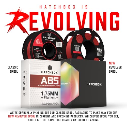 HATCHBOX ABS 3D Printer Filament, Dimensional Accuracy +/- 0.03 mm, 1 kg Spool, 1.75 mm, Gray