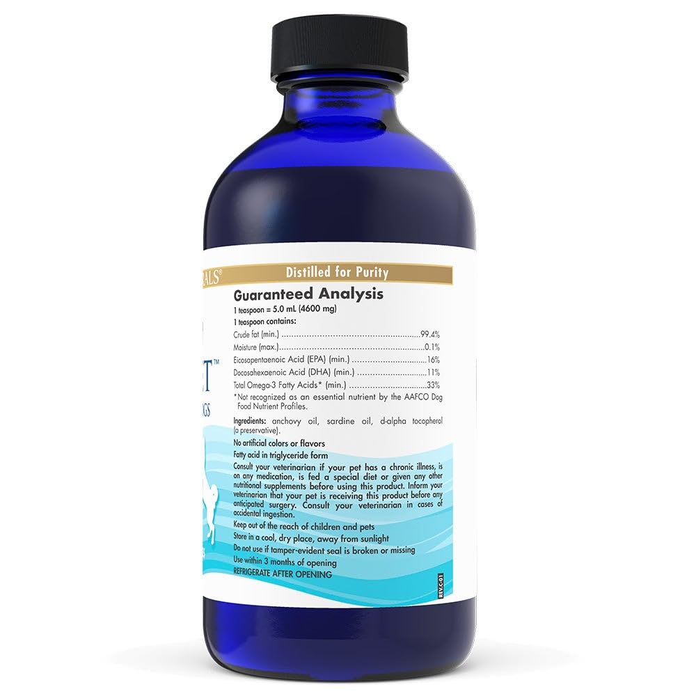 Nordic Naturals Omega-3 Pet, Unflavored - 8 oz - 1380 mg Omega-3 Per Teaspoon - Fish Oil for Medium to Large Dogs with EPA & DHA - Promotes Heart, Skin, Coat, & Immune Health
