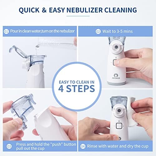 Portable Nebulizer - Nebulizer for Adults and Kids, Nebulizer Machine for Adults and Kids with 3 Modes, Nebulizer Mouthpiece & Mask Accessories for Home and Travel Use APOWUS.