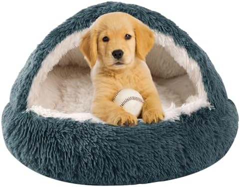 Dog Beds for Small Dogs, Cat Bed Cave, Washable Cute Cat Bed, Cozy Nook Pet Bed for Dogs or Cats, Anti-Slip Puppy Bed Fits up to 5 lbs Pets(Dark Grey, 16" x 16")