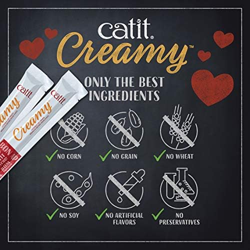 Catit Creamy Lickable Cat Treat, Healthy Cat Treat, Assortment, 15 Count