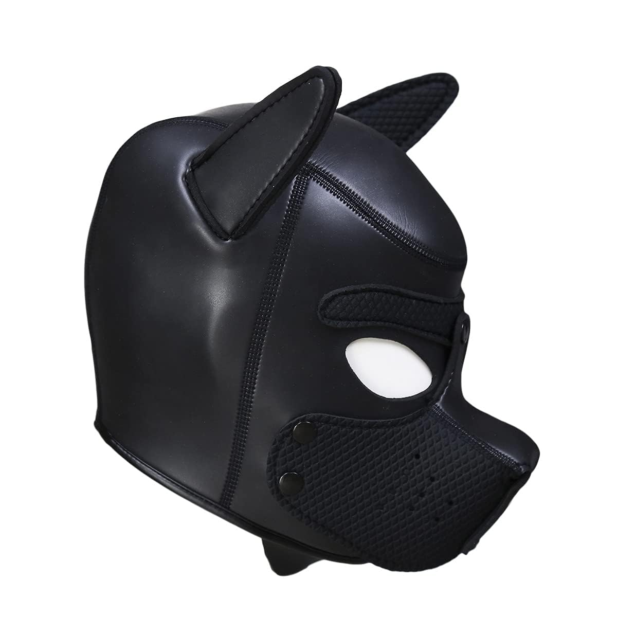 Puppy Hood Full Face Mask Animal Head Mask Costume for Halloween Party - Realistic Dog Head Masks for Dress Up Fun and Playful Costumes (Black)